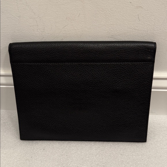 Kate Spade black pebbled leather bow clutch